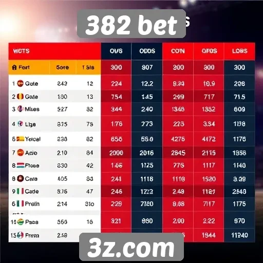 Comparação de odds entre 382 bet e concorrentes